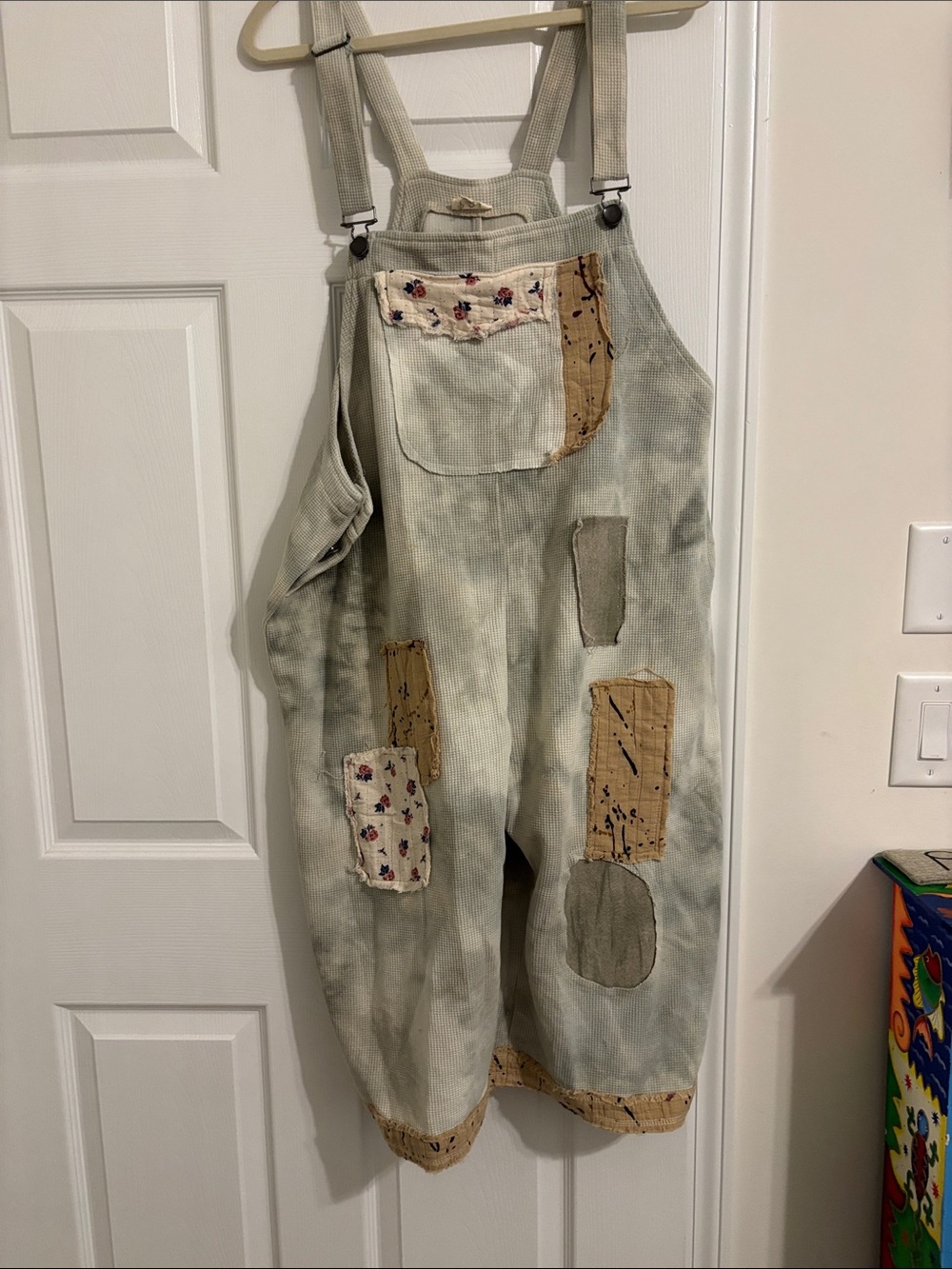 Light Sage Patchwork Overalls